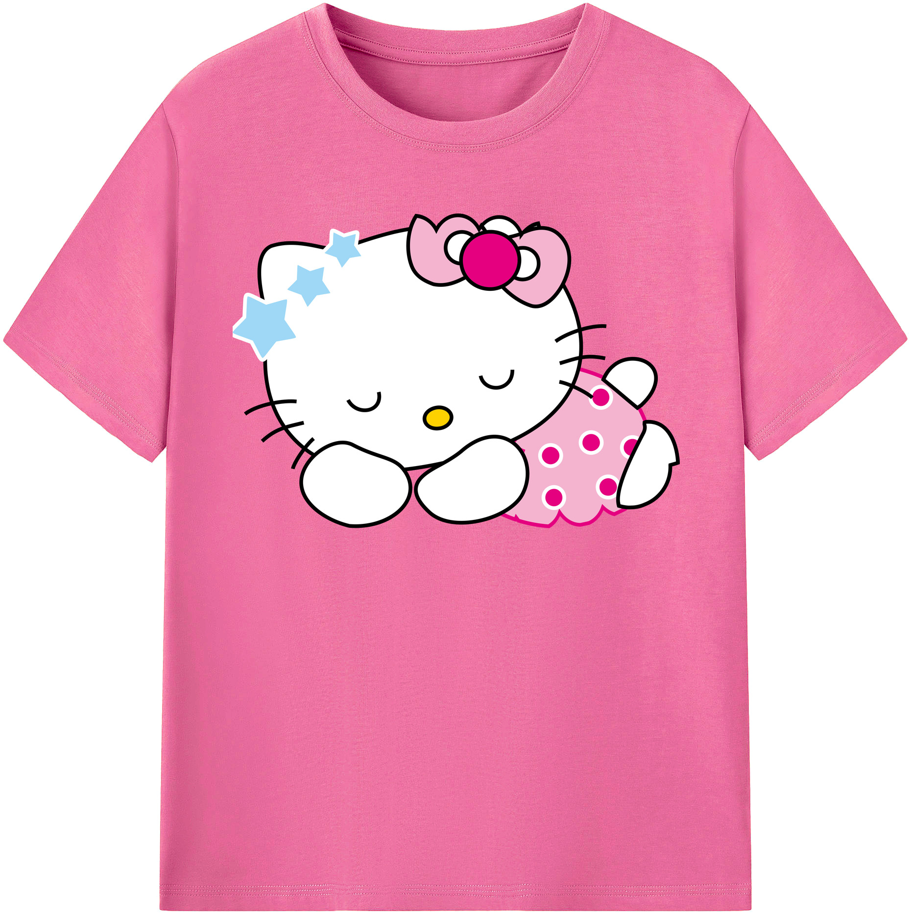 （画像用） Hello Kitty ハローキティ レディースカジュアルプリントTシャツ（綿100％）